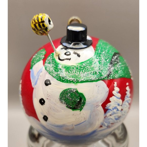 Vintage 3D Snowman Ornament Handmade Painted Styrofoam1996 Signed EUC - Picture 1 of 5